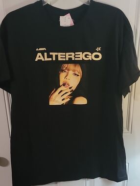 ALTEREGO Graphic Tee in Black with Gold Print